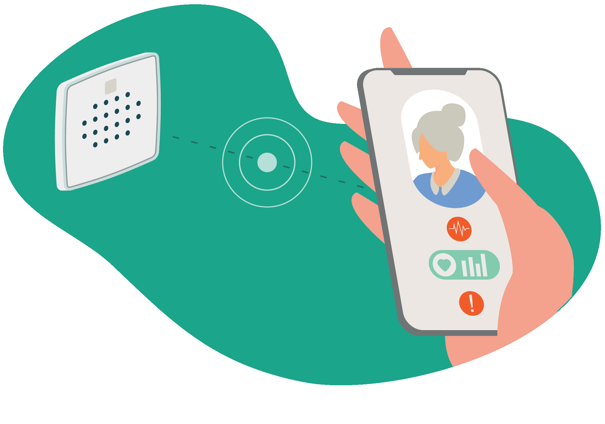 Ally's acoustic monitor connects carers to residents even when they aren't in the room.
