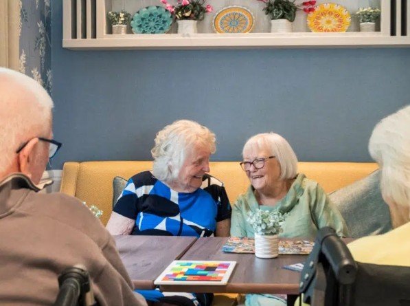 Elmbrook Court residents Elmbrook Court residents chatting